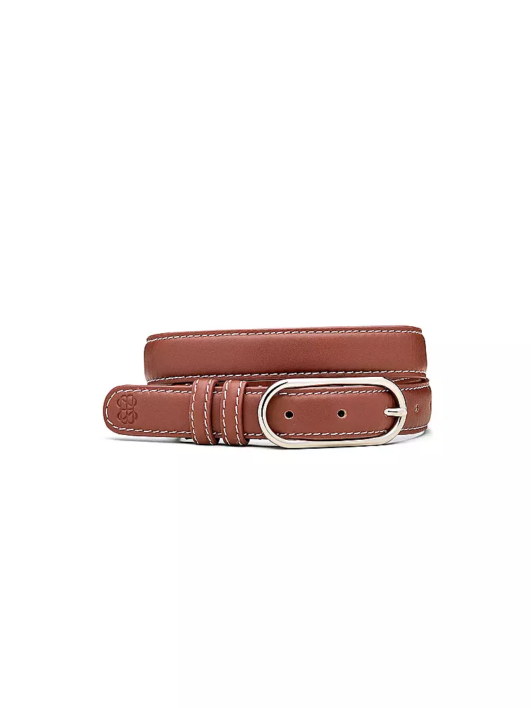 BECKSÖNDERGAARD | Ledergürtel GLOSSY NOLA LEATHER BELT Mocha Brown | braun