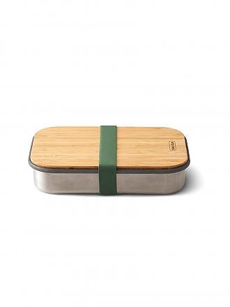 BLACK+BLUM | Frischhaltedose - Sandwichbox Edelstahl/Bambus 22x15cm Olive