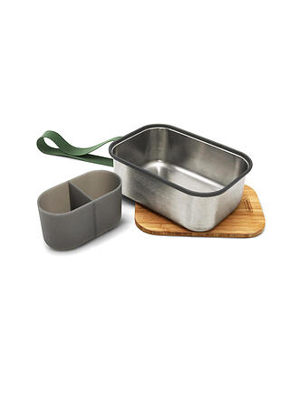 BLACK+BLUM | Frischhaltedose - Lunchbox gross 19x13,5cm Olive/Edelstahl