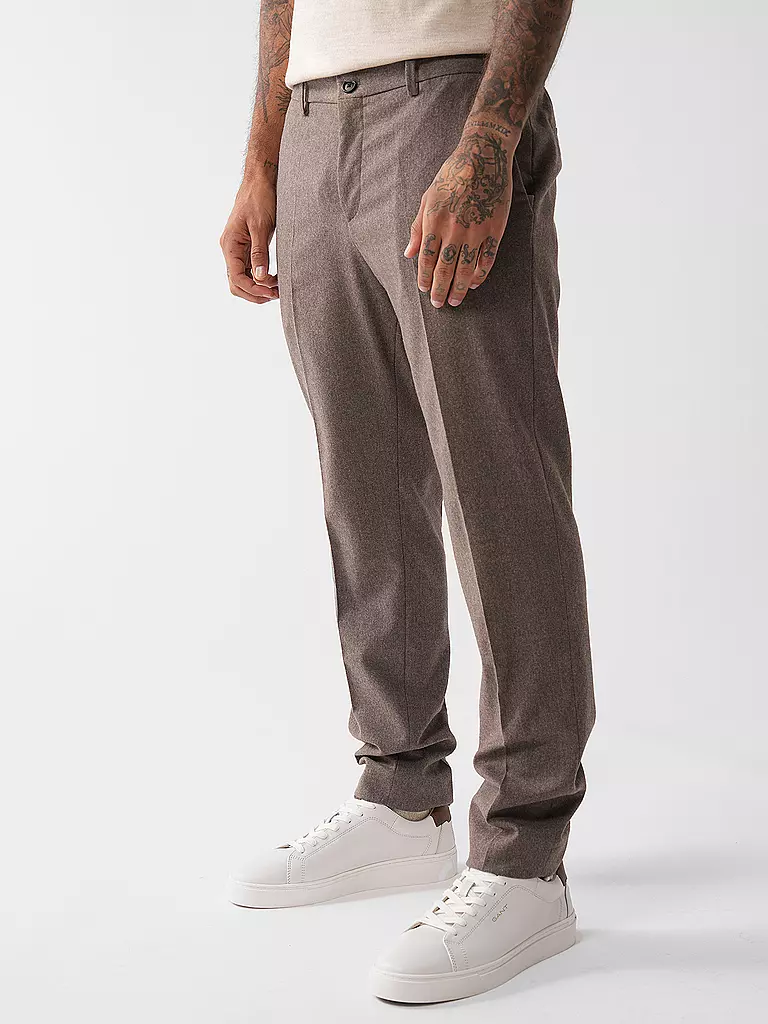 BOSS | Flanellhose | dunkelblau