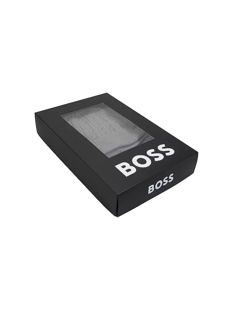 BOSS | Geschenkset Haube und Schal LONA  | silber