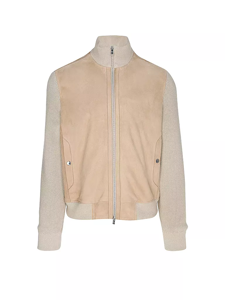 BOSS | Lederjacke  | beige