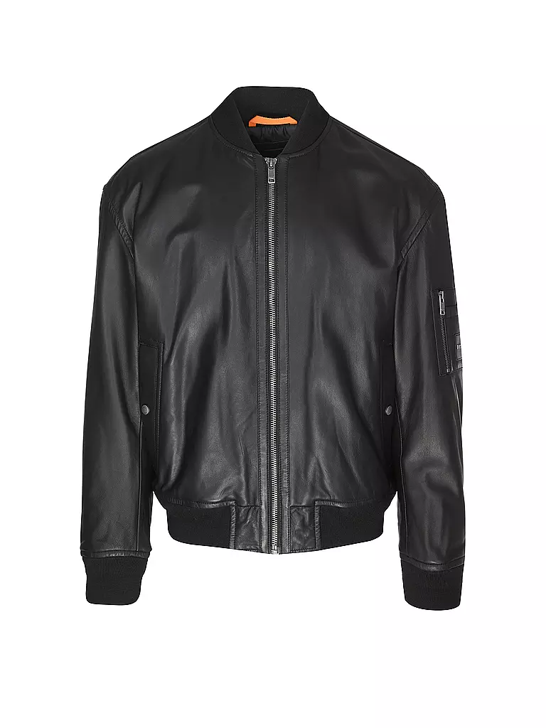 BOSS | Lederjacke JUGE | schwarz