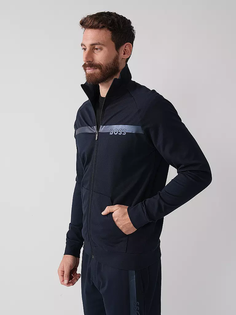 BOSS | Loungewear Jacke  | blau