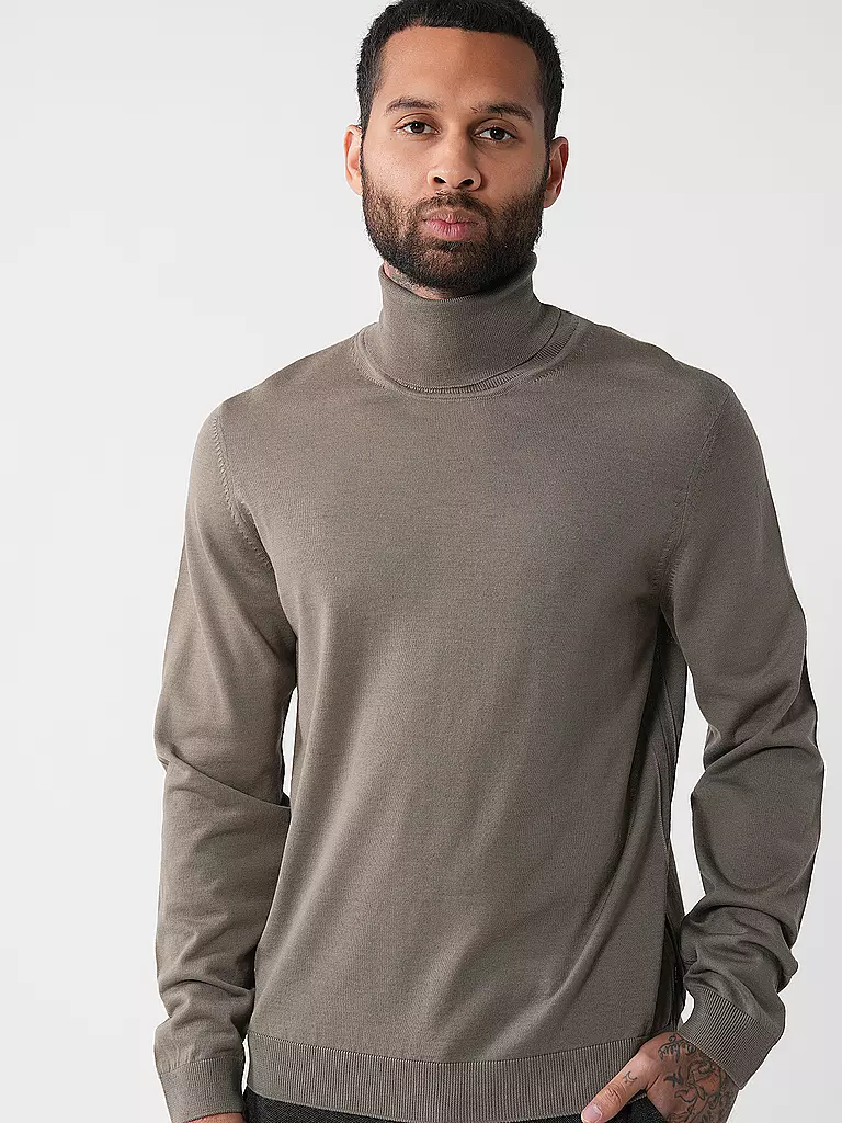 BOSS | Rollkragenpullover Slim Fit MUSSO | grün