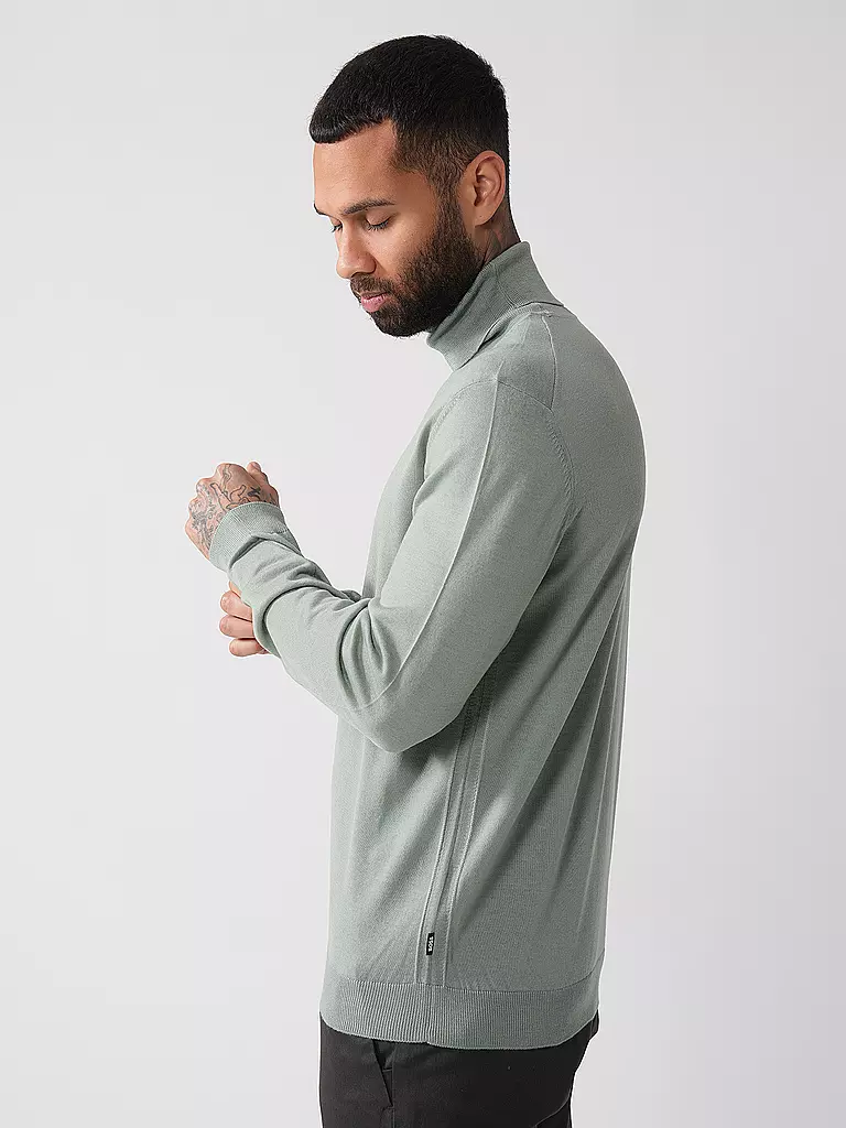 BOSS | Rollkragenpullover Slim Fit MUSSO | grün