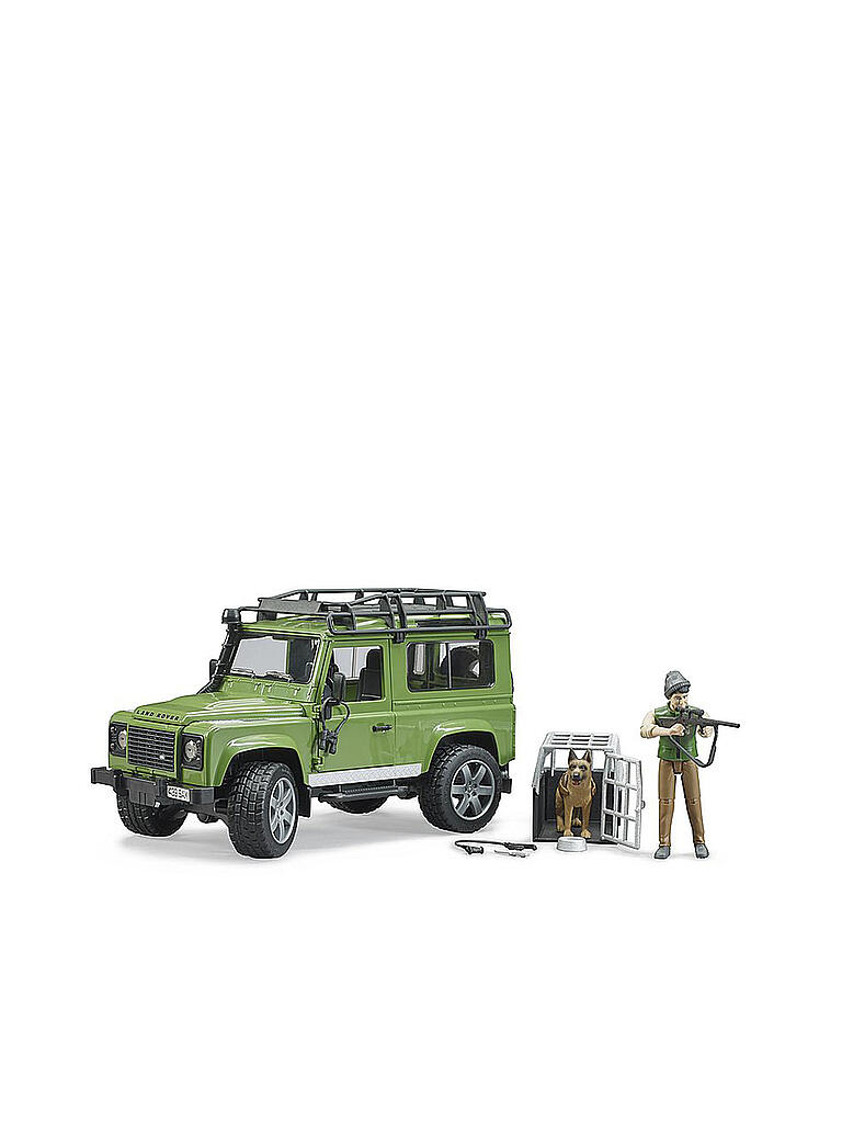 BRUDER | Land Rover Defender Station mit Förster und Hund 02587 | bunt