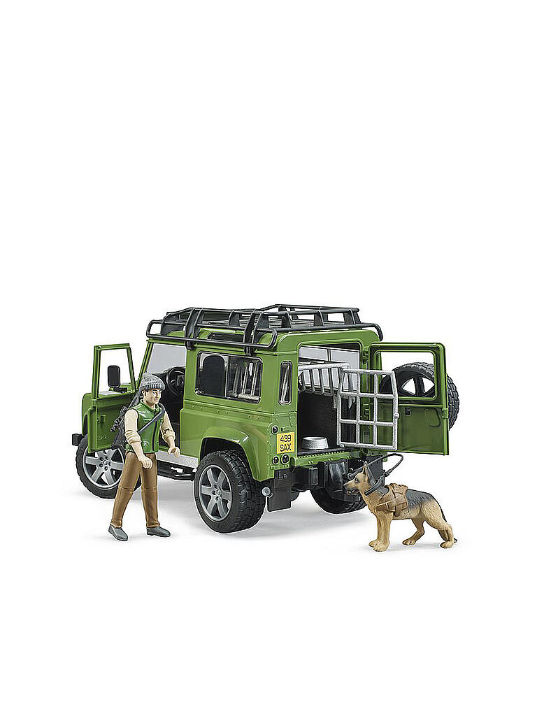 BRUDER | Land Rover Defender Station mit Förster und Hund 02587 | bunt