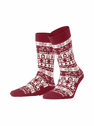 BURLINGTON | Damen Socken MERRY CHRISTMAS 36-41 cranberry