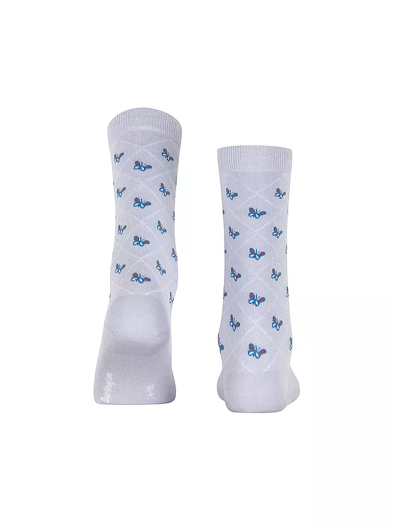 BURLINGTON | Damen Socken BUTTERFLIES 36-41 cosmic sky | creme