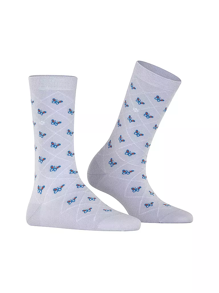 BURLINGTON | Damen Socken BUTTERFLIES 36-41 cosmic sky | creme