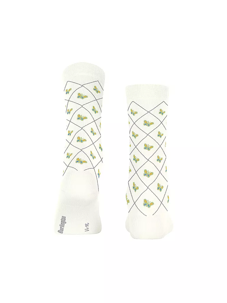 BURLINGTON | Damen Socken BUTTERFLIES 36-41 off-white | lila