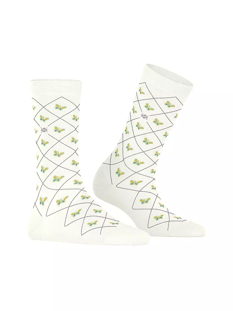 BURLINGTON | Damen Socken BUTTERFLIES 36-41 off-white | lila