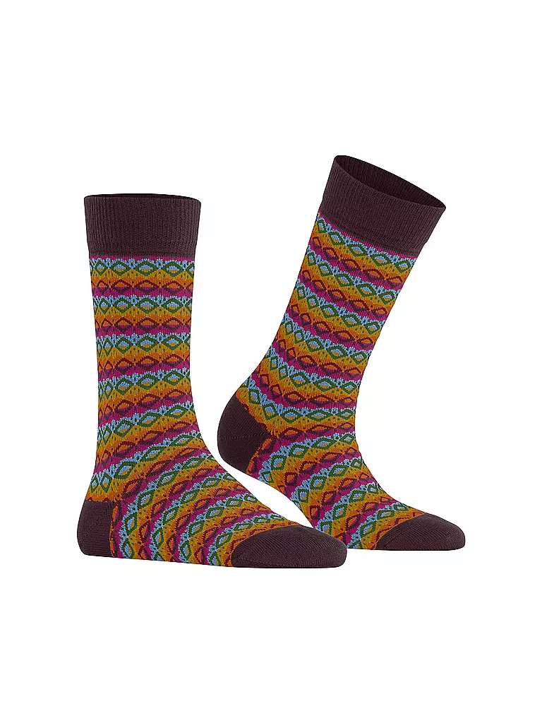 BURLINGTON | Damen Socken MODERN FAIR ISLE 36-41 barolo | dunkelrot