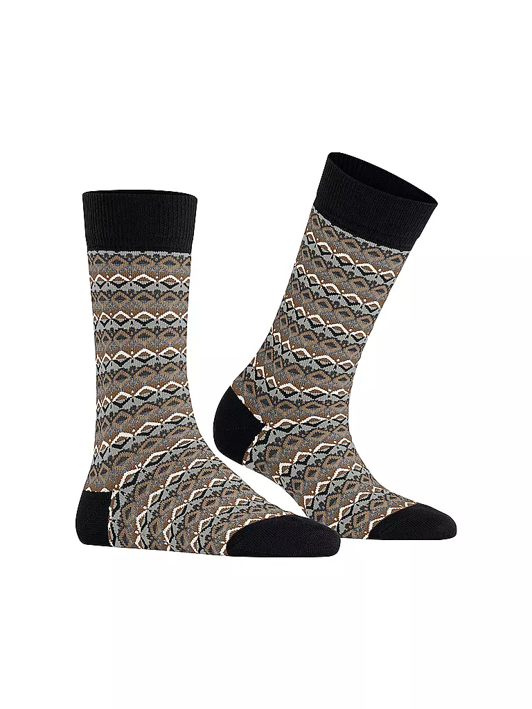 BURLINGTON | Damen Socken MODERN FAIR ISLE 36-41 black | schwarz