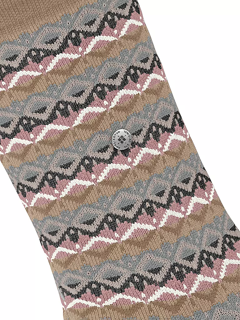 BURLINGTON | Damen Socken MODERN FAIR ISLE 36-41 camel | dunkelrot