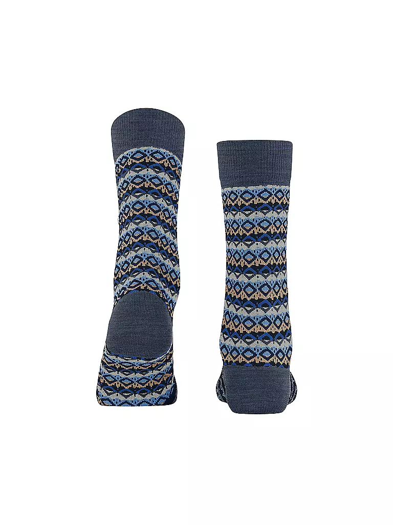 BURLINGTON | Damen Socken MODERN FAIR ISLE 36-41 dark blue melange | blau