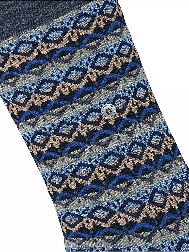 BURLINGTON | Damen Socken MODERN FAIR ISLE 36-41 dark blue melange | camel