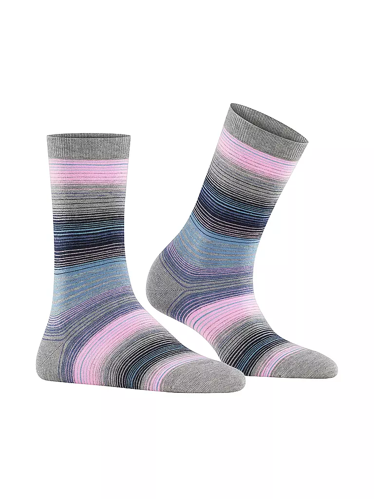 BURLINGTON | Damen Socken STRIPE 36-41  light grey | schwarz