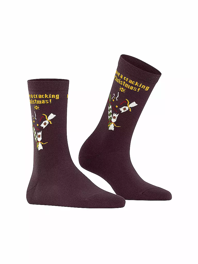 BURLINGTON | Damen Socken X-MAS CRACKER barolo | dunkelrot