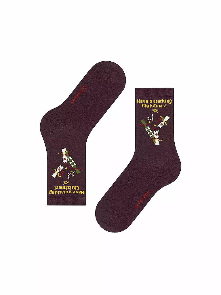 BURLINGTON | Damen Socken X-MAS CRACKER barolo | dunkelrot