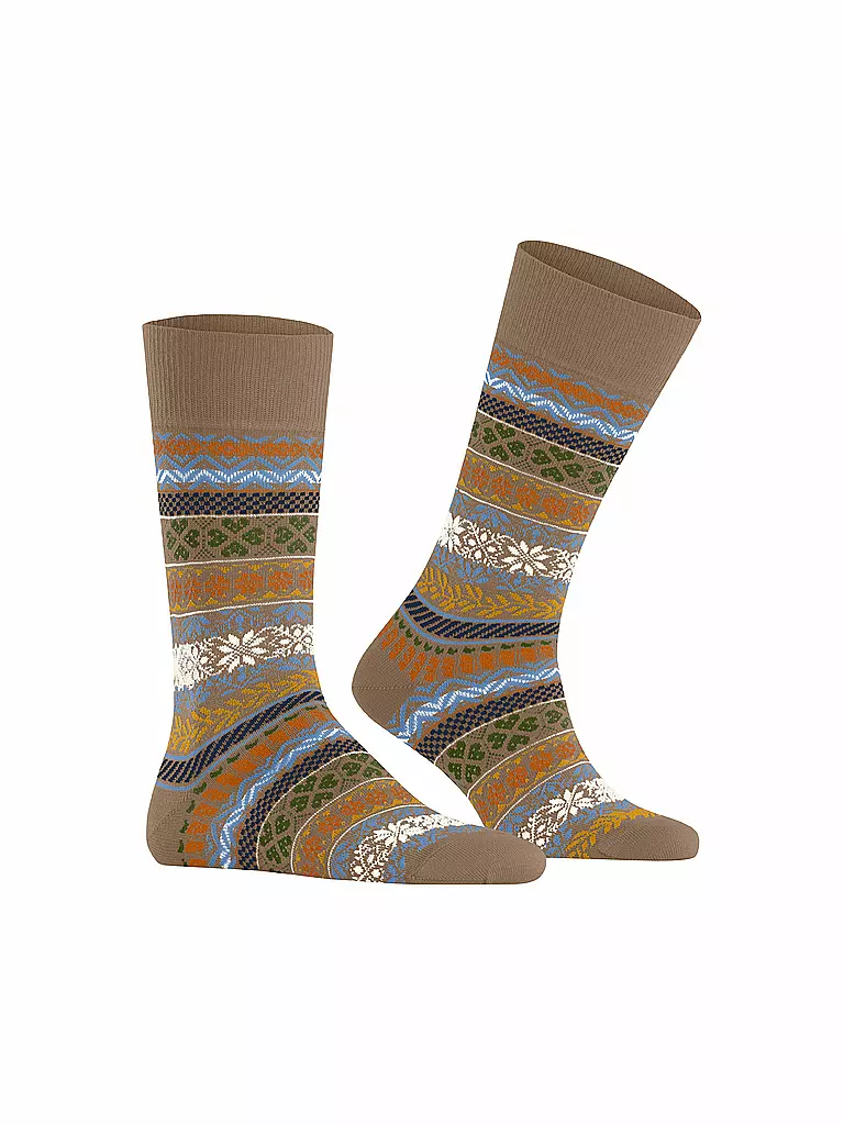 BURLINGTON | Herren Socken COUNTRY FAIR ISLE 40-46 camel | dunkelrot