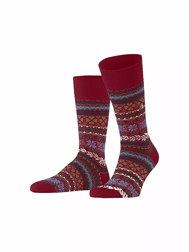 BURLINGTON | Herren Socken COUNTRY FAIR ISLE 40-46 cranberry | dunkelrot