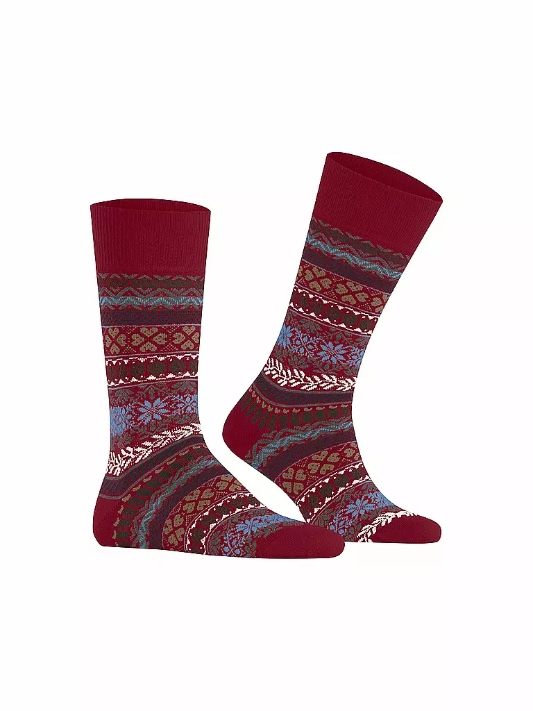 BURLINGTON | Herren Socken COUNTRY FAIR ISLE 40-46 cranberry | dunkelblau