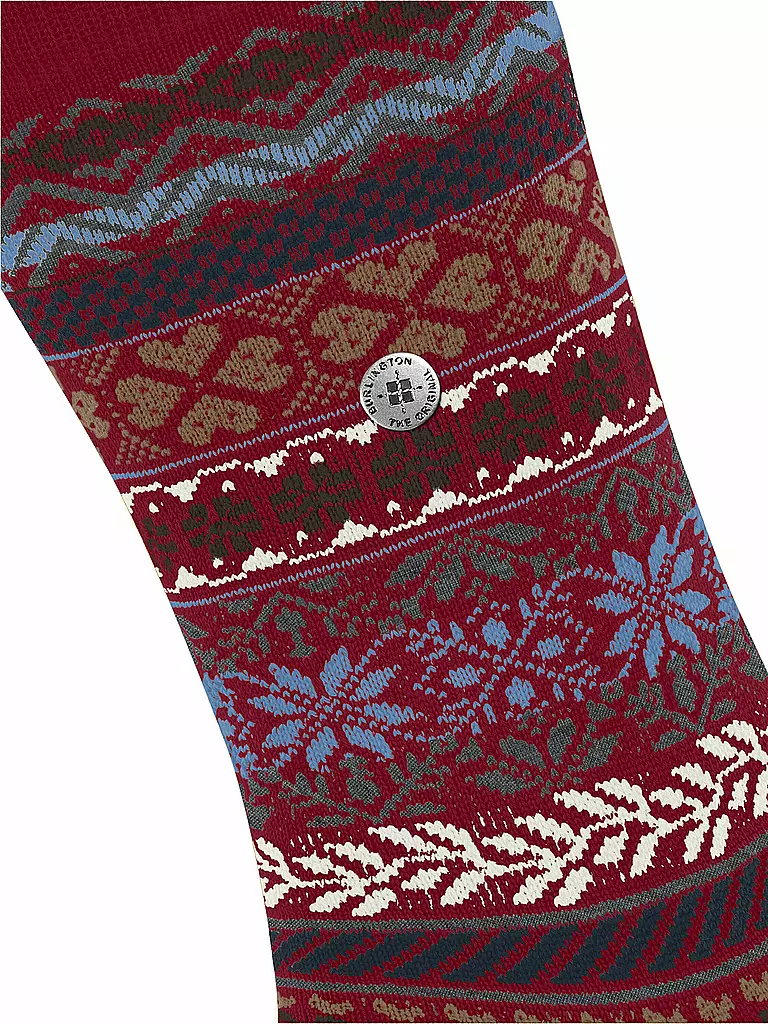 BURLINGTON | Herren Socken COUNTRY FAIR ISLE 40-46 cranberry | dunkelblau