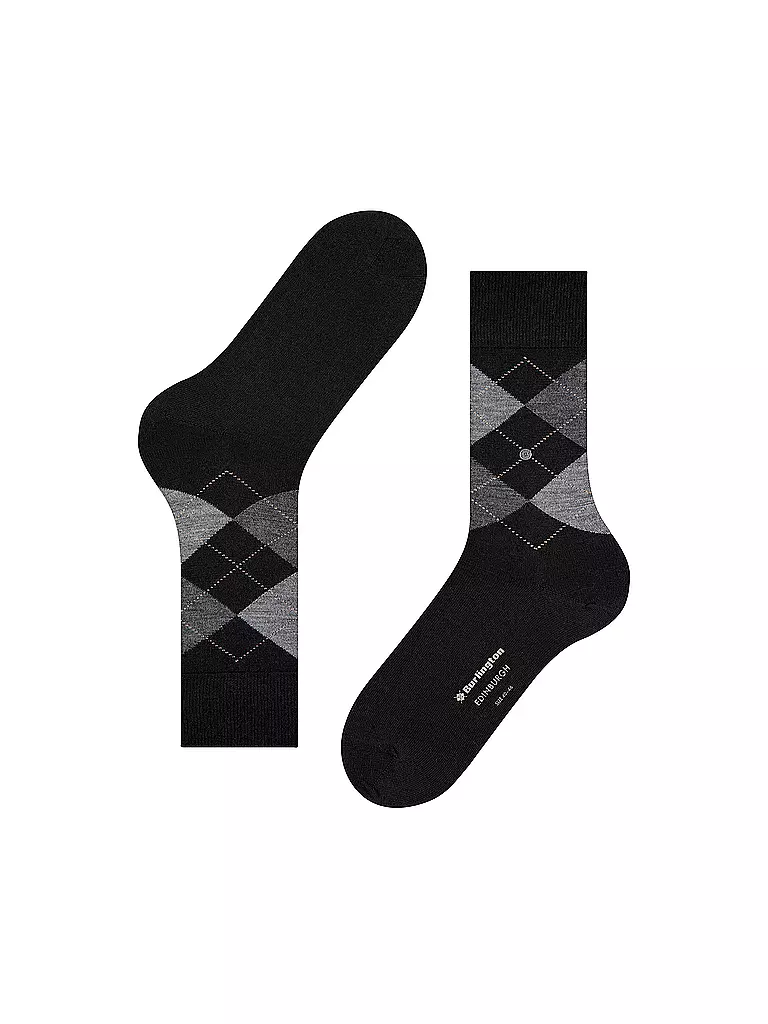 BURLINGTON | Herren Socken EDINBURGH black | schwarz