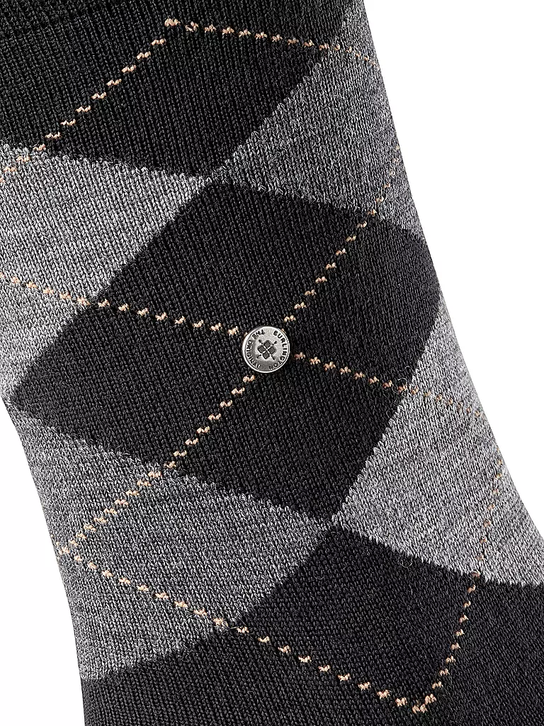 BURLINGTON | Herren Socken EDINBURGH black | dunkelrot