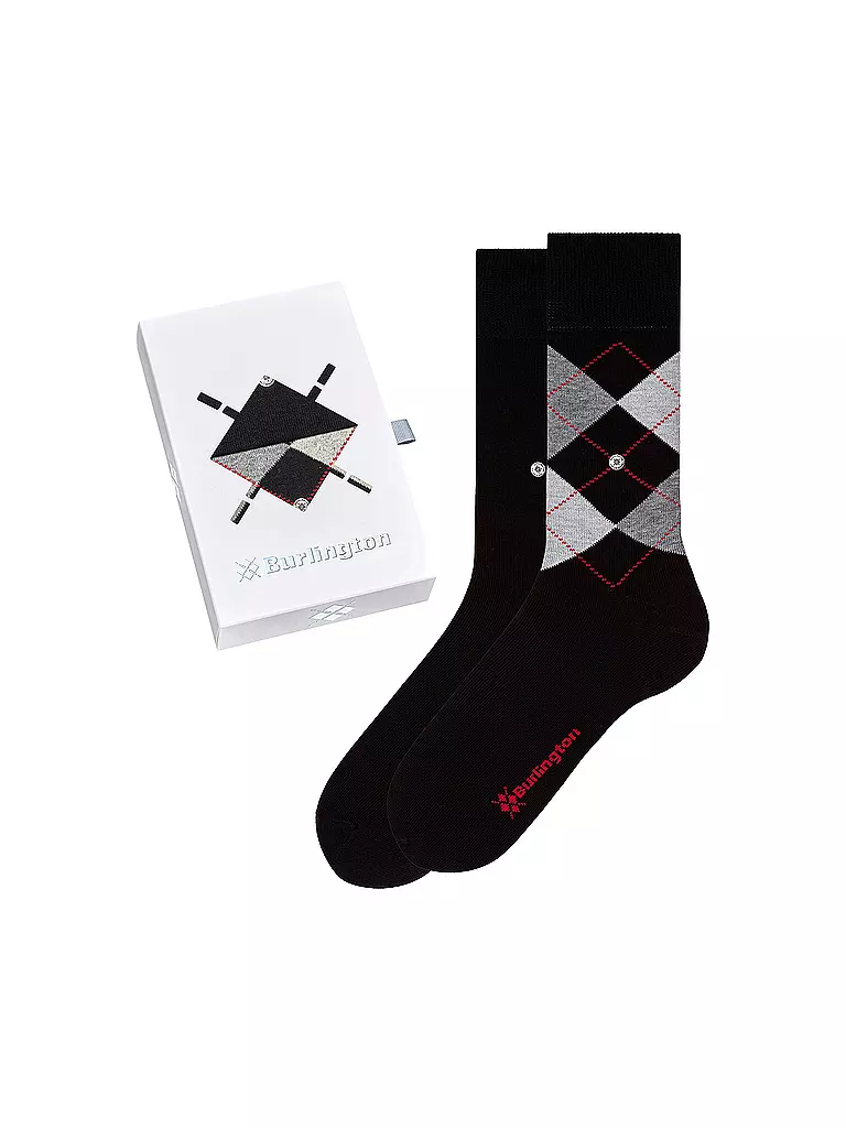 BURLINGTON | Herren Socken Geschenkebox 2er Pkg 40-46 | schwarz