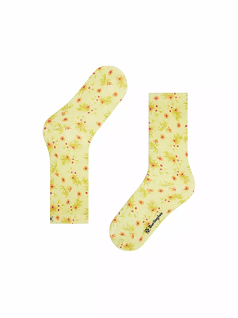 BURLINGTON | Socken FLORAL ROMANCE 36-41 lemon | hellgrün