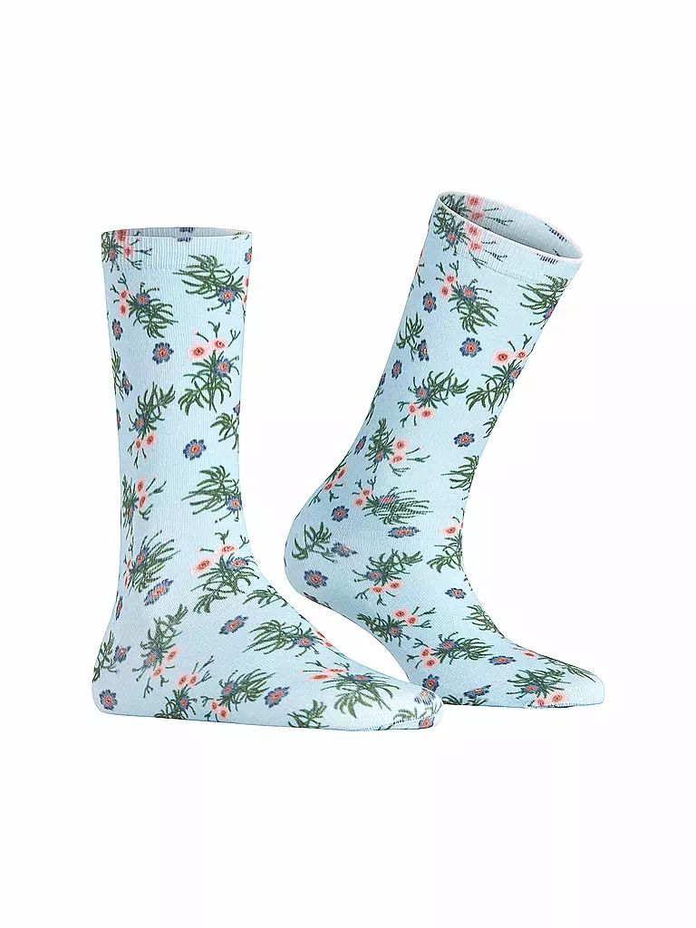 BURLINGTON | Socken FLORAL ROMANCE 36-41 light blue | hellblau