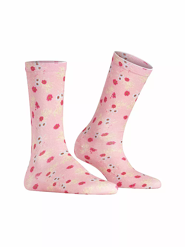 BURLINGTON | Socken FLORAL ROMANCE 36-41 powder pink | hellgrün