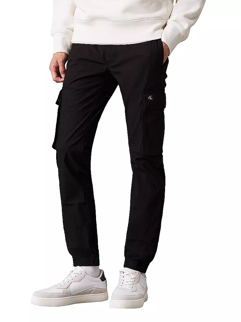 CALVIN KLEIN JEANS | Cargohose Skinny Fit | schwarz