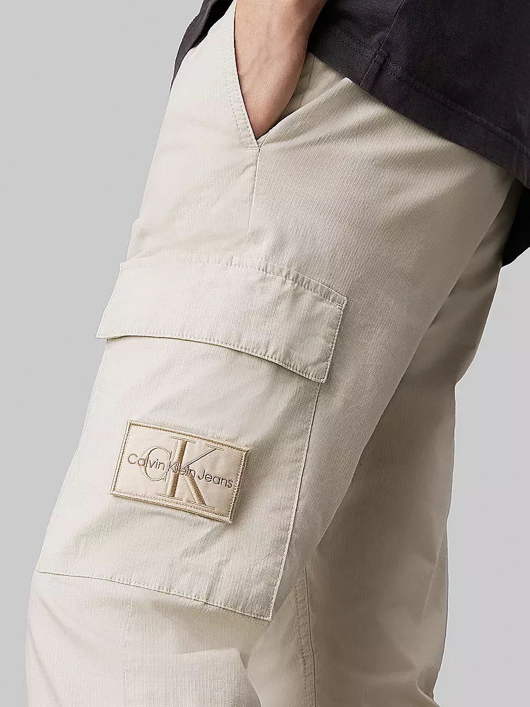 CALVIN KLEIN JEANS | Cargohose Skinny Fit | creme