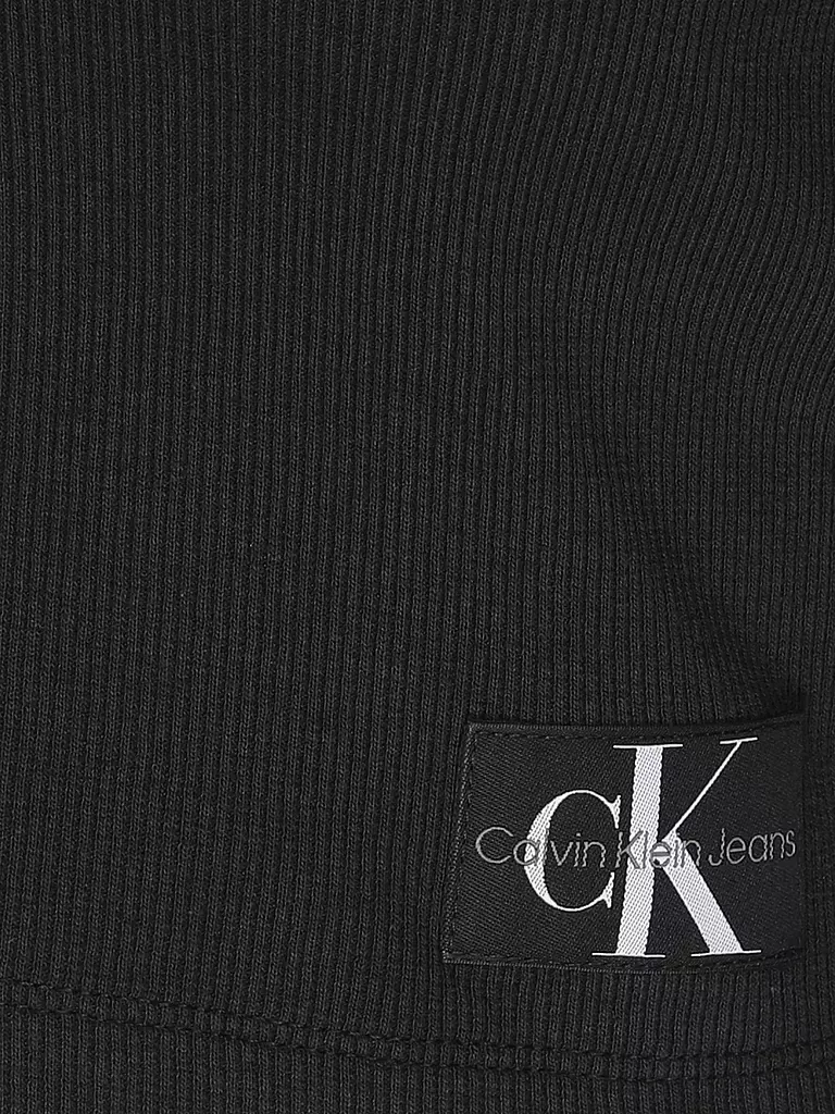 CALVIN KLEIN JEANS | Langarmshirt Cropped Fit | schwarz