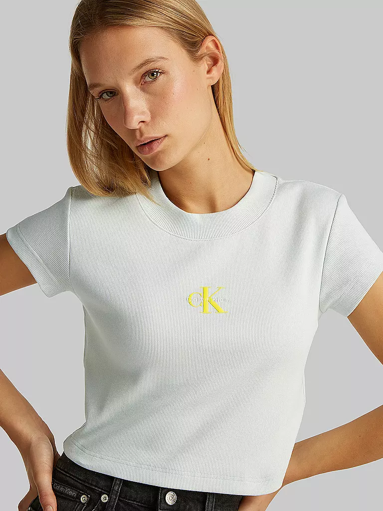 CALVIN KLEIN JEANS | T-Shirt Cropped Fit  | hellgrün