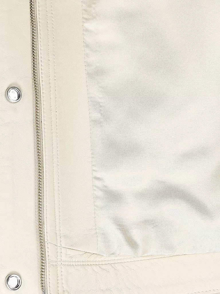 CALVIN KLEIN | Lederjacke Cropped Fit | beige