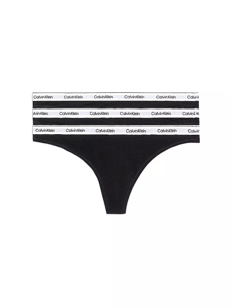 CALVIN KLEIN | String 3er Pack black | schwarz