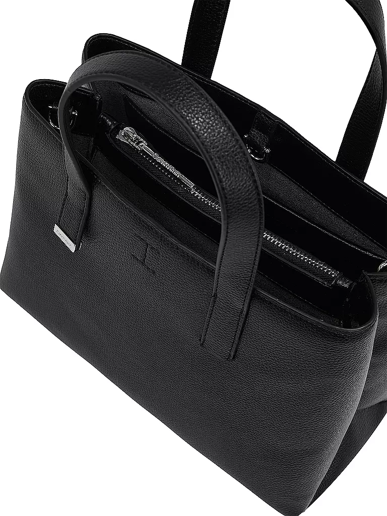 CALVIN KLEIN | Tasche - Tote Bag CK PLAQUE Small | schwarz