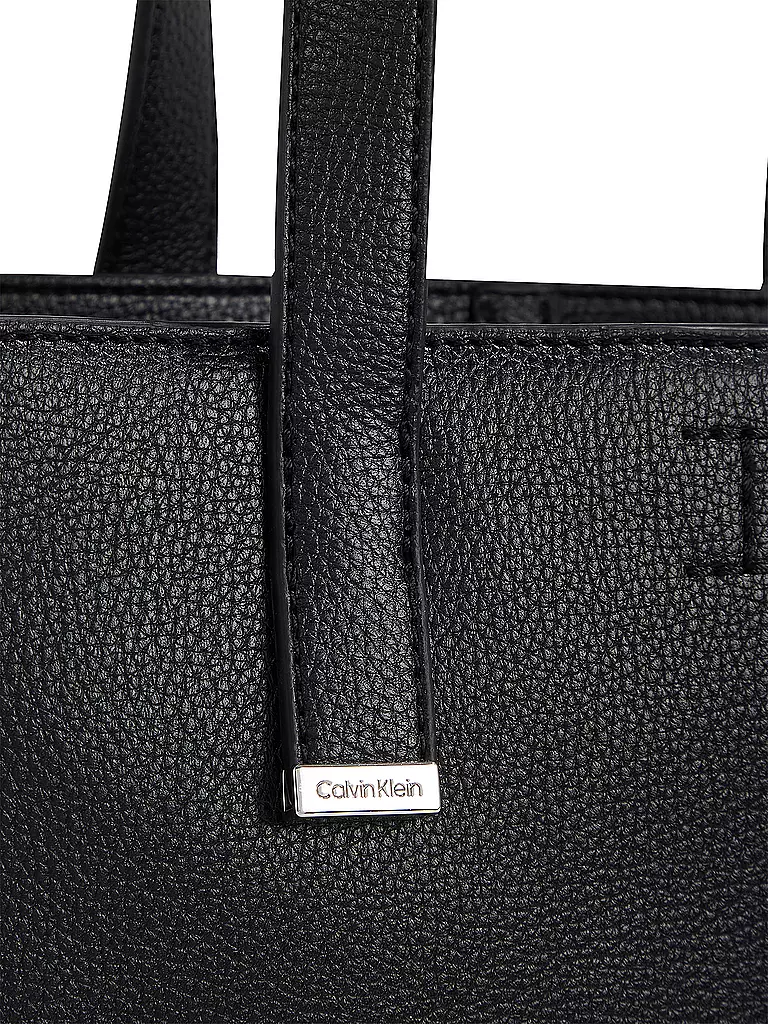 CALVIN KLEIN | Tasche - Tote Bag CK PLAQUE Small | schwarz