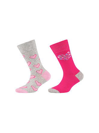 CAMANO | Mädchen Socken 2-er Pkg shocking pink