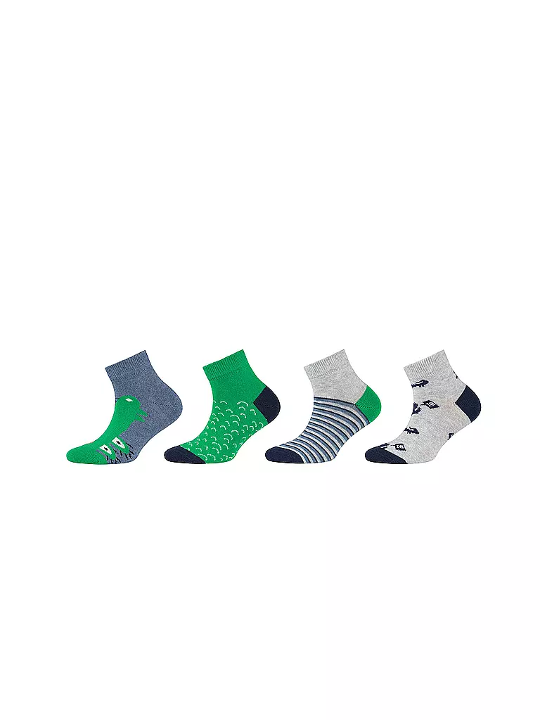 CAMANO | Jungen Sneaker Socken 4er Pkg. fog melange | grau