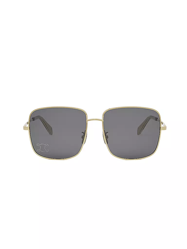 CELINE | Rhinestone Triomphe goldene eckige Sonnenbrille | gold