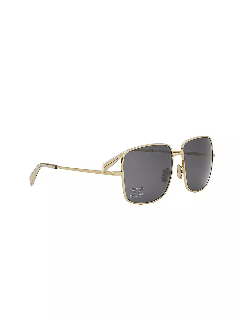 CELINE | Rhinestone Triomphe goldene eckige Sonnenbrille | silber