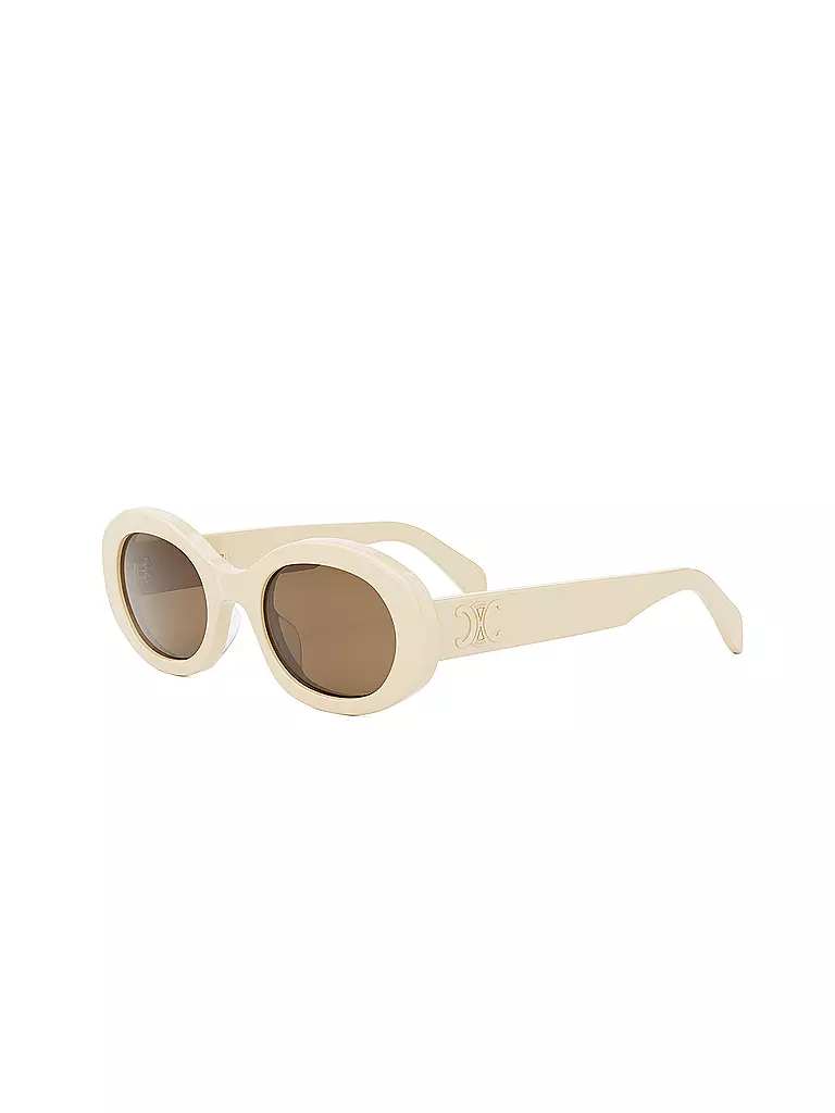 CELINE | Triomphe weisse ovale Sonnenbrille | creme