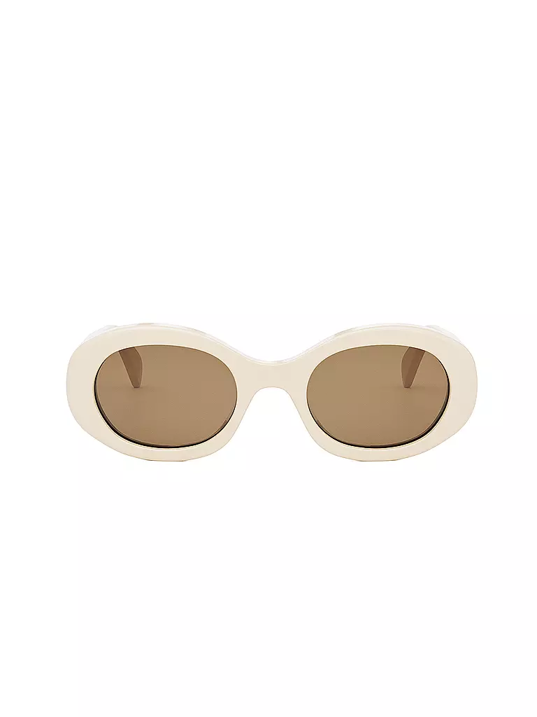 CELINE | Triomphe weisse ovale Sonnenbrille | creme