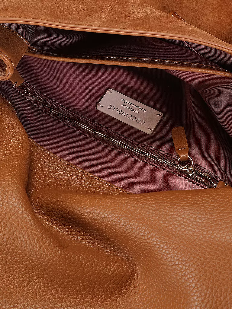 COCCINELLE | Ledertasche - Henkeltasche LIYA  SUEDE | camel